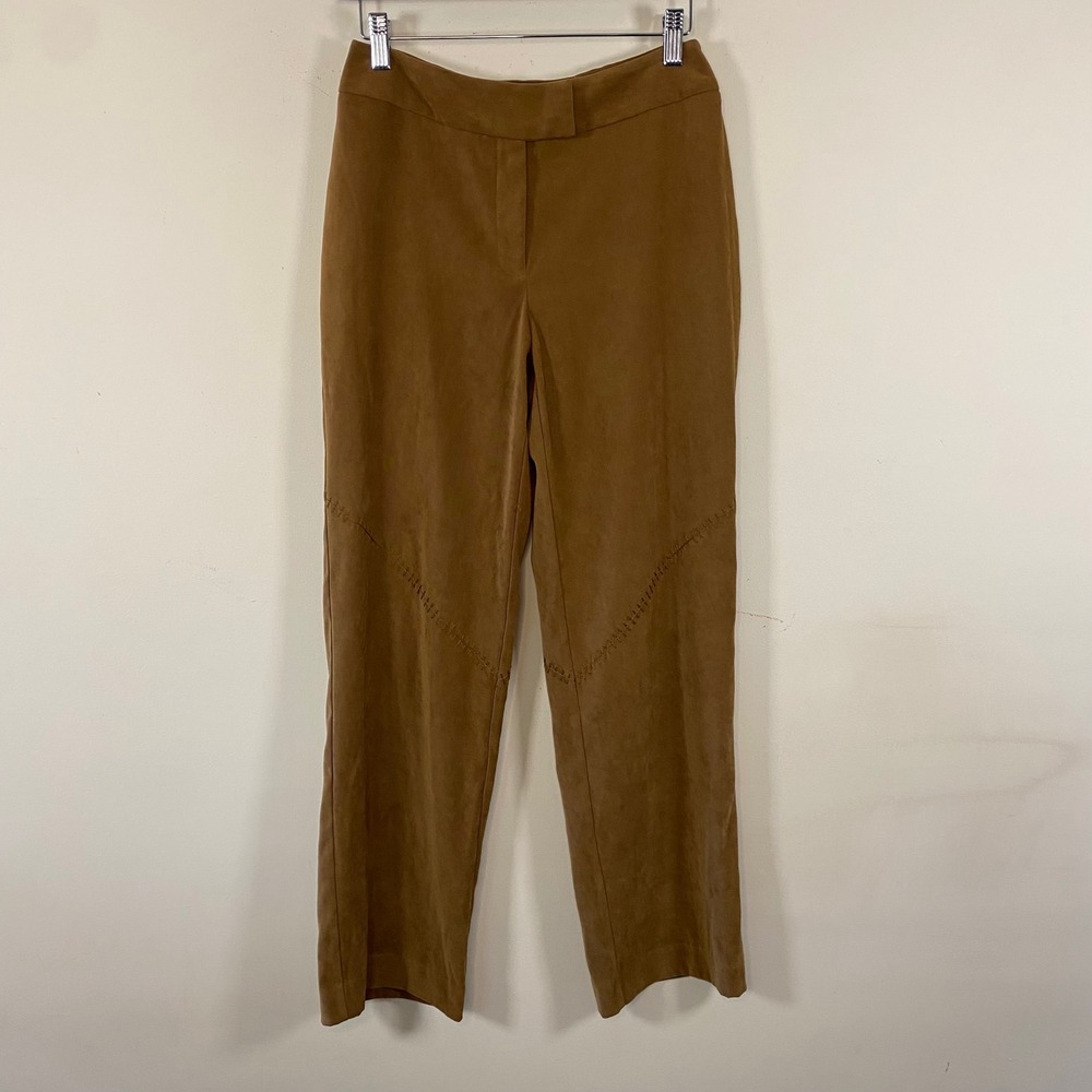 Norton McNaughton Petite Womens Faux Suede exposed stitch detail Straight Leg 4P - Picture 2 of 5